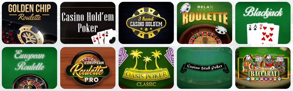 Jeux de table au DomGame Casino